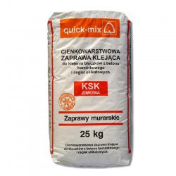 Greitai sumaišomas - klijuojamas skiedinys „KSK Zimowa“ akytojo betono blokams ir silikatinėms plytoms